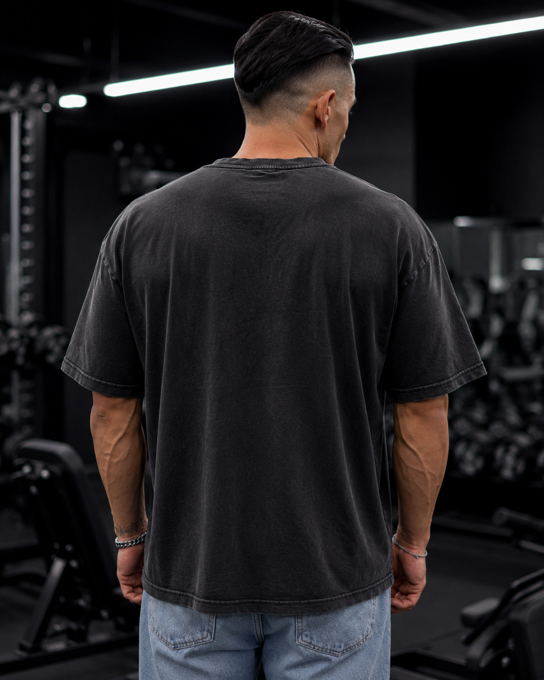 Playera Ghost semi oversize de 270 gramos 100% algodón efecto deslavado