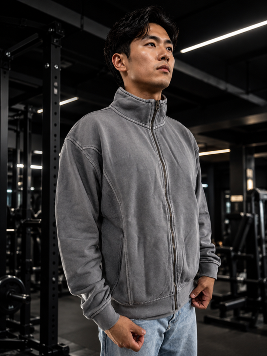 Antartic Hoodie ZIP con efecto deslavado de 440 gramos